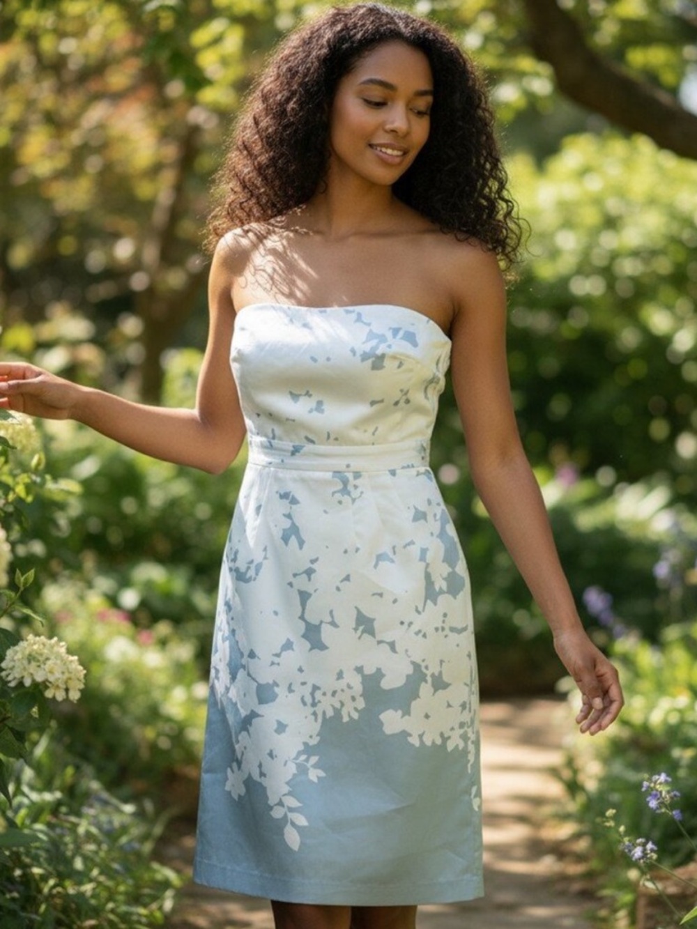 Banana Republic Strapless Floral Dress 8